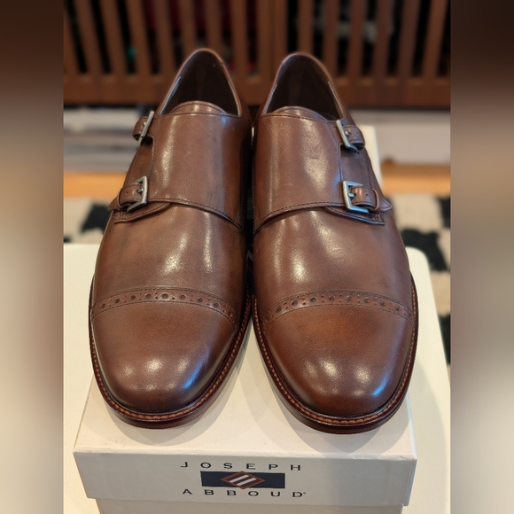 Joseph Abboud Glenn Slip on Monk Men's Strap 11D Chestnut NWB - Picture 2 of 7